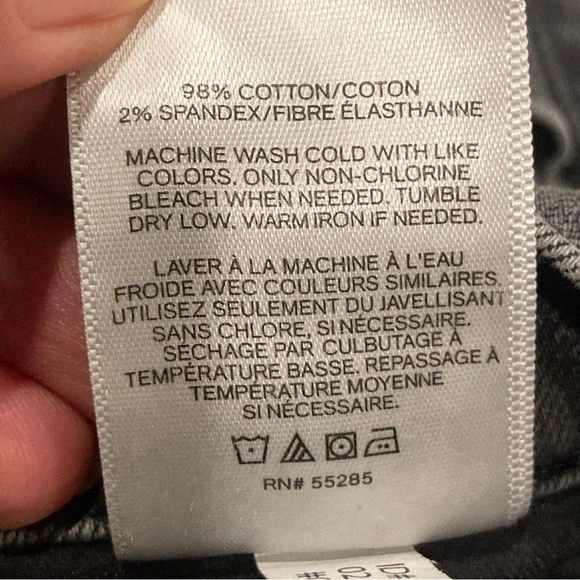 Y2K Express Faded Black Frayed Hem Mom Jeans Size 0 Super High Rise - Picture 7 of 15